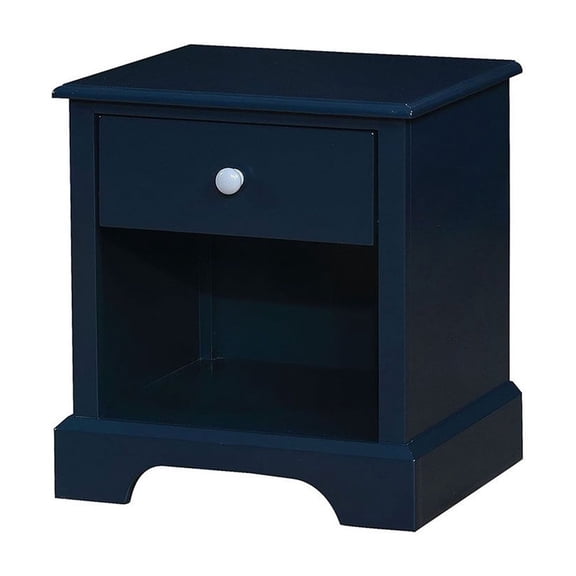 Blue Wooden Nightstand For Bedroom - Materials, 1 Drawer & Bottom Shelf Feature Quality With