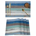 thumbnail image 1 of Blue Wooden Plank Placemats Set of 12, Retro Farmhouse Horizontal Stripes Plank Placemats for Dining Table, Place Mats for Kitchen Tabletop, Waterproof Wipeable Dining Table Mats Set, 1 of 9