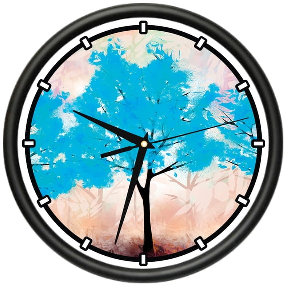 Blue Woods  Design Wall Clock | Precision Quartz Movement | Décor For School Class Office Bedroom Decoration