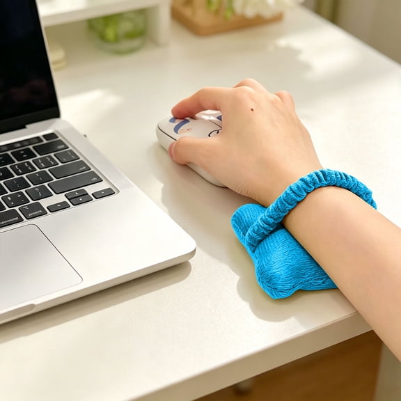 Blue Wrist Rest Support Pad Ergonomic Mouse Wrist Cushion Keyboard Hand Pillow Elastic Band Office Typing Wrist Protector