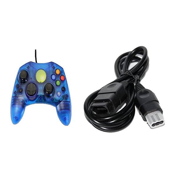 Blue Xbox Original Controller Bundle Controller And Extension Cable By Mars Devices