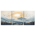 thumbnail image 1 of Blue and Yellow Abstract Mountain Geometric and Animal Watercolor Wall Art Canvas for Living Room Family Love Art Poster Home Decor Picture Wall Decor for Dining Room Framed Painting 12"x16" 3PCS, 1 of 7