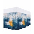 thumbnail image 1 of Blue Yellow Bed Skirt Queen Size 16" Drop Abstract Oil Painting Ruffled Wrap Around Bed Skirts Adjustable Elastic Bedskirt Dust Ruffle for Queen Size Bed, 1 of 7
