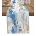 thumbnail image 1 of Blue Yellow Beige Table Runner Retro Abstract Modern Art Painting Tablerunners 16 x 72 Inch, Table Decorations Tabletop Scarf for Summer Gathering Holiday Farmhouse Kitchen Dining Decor, 1 of 6