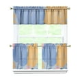 thumbnail image 1 of Blue and Yellow Block Flowers 3-Piece Kitchen Curtains Set Kitchen Curtains Sets with Valance for Windows Rod Pocket Machine Washable Kitchen Decor(54"x18"+2x27.5"x24"), 1 of 4