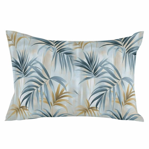 Blue Yellow Botanical Throw Pillow Cover 20 x 26 Inch Decorative Pillow Cover Pastoral Watercolor Leaf Lumbar Pillowcase Seasonal Rectangle Cushion Case for Couch Sofa Bed Living Room