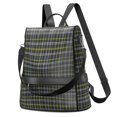 Blue and Yellow Checkered Pattern Fashion Backpack, Casual Daypack with ...