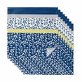 thumbnail image 1 of Blue Yellow Cloth Napkins, Botanical Floral Motifs Wildflower Striped Washable and Reusable Dinner Napkins Set of 8, Table Napkin for Kitchen Party Birthday Wedding Hotel Housewarming 20"x20", 1 of 8