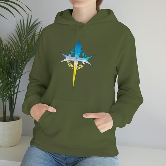 Blue/Yellow Cross Hoodie