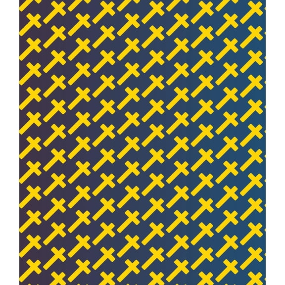 Blue & Yellow Cross Pattern Edible Chocolate Transfer Sheet, by Tnct. (1 Count)