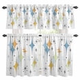 thumbnail image 1 of Blue Yellow Diamond Kitchen Curtains Sets for Windows 36 Inch Length, Modern Geometric Middle Century Rod Pocket Window Treatments Tier Curtains and Valances Set for Bedroom/Bathroom, 1 of 8