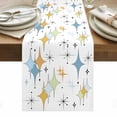 thumbnail image 1 of Blue Yellow Diamond Table Runner - 108 Inch Long, Kitchen Dining Table Runner Dresser Scarves, Modern Geometric Middle Century Farmhouse Decor for Coffee Tables Wedding Party Banquet, 1 of 8