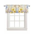 thumbnail image 1 of Blue Yellow Dragonfly Kitchen Valances for Windows Farmhouse Linen Window Valance Curtain for Living Room Window Treatment Watercolor Spring Flower Valance Rod Pocket Topper Drape, 60 x 18 Inch, 1 of 6