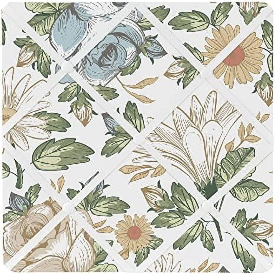 Blue Yellow Fabric Memory Memo Photo Bulletin Board Slate Green