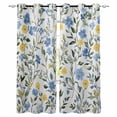 thumbnail image 1 of Blue Yellow Floral Spring Blackout Curtains 45 Inches Long for Bedroom, Summer Botanical Pastoral Green Thermal Insulated Room Darkening Black Out Window Curtain Panels Grommet Drapes for Living Room, 1 of 8