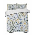 thumbnail image 1 of Blue Yellow Floral Spring Summer Quilt Set Twin Size,Soft Quilted Bedding Set with 2 Pillow Shams,Summer Pastoral Botanical Green Lightweight All Season Bedspread Coverlet for Bedroom 68"x86", 1 of 6