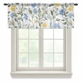 thumbnail image 1 of Blue Yellow Floral Spring Valance Curtains for Kitchen/Living Room/Bathroom/Bedroom Window,Rod Pocket Small Topper Half Short Window Curtains Voile Sheer Scarf,Summer Botanical Pastoral Green 60"x18", 1 of 8