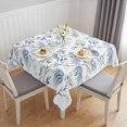 thumbnail image 1 of Blue Yellow Floral Table Cloth Waterproof Tablecloths, Spring Birds Garden Botanical Blossom Tablecloth Dining Table Cover for Kitchen Party Tabletop Outdoor, Square Tablecloth 60x60 Inch, 1 of 9