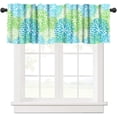 thumbnail image 1 of Blue Yellow Floral Valance Curtain Boho Dahlia Chrisanthemum Flowers Pattern Rod Pocket Valance Window Treatments Short Curtains for Kitchen Bathroom Farmhouse 54x18inch, 1 of 6
