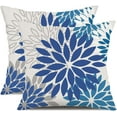 thumbnail image 1 of Blue Yellow Flower Pillow Covers 18x18 Inch Set of 2 Outdoor Throw Pillows Outdoor Waterproof Decor for Living Room Sofa Patio Funiture Garden Floral Polyester Pillow Covers 012D18, 1 of 1