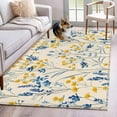 thumbnail image 1 of Blue Yellow Flowers Area Rug 3x5 Washable Rug Non Slip Botanical Blossom Motif Large Area Rug Indoor Floor Carpet for Entryway Bedroom Kitchen Living Room Home Office Dining Room Nursery, 1 of 8
