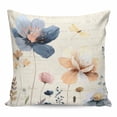 thumbnail image 1 of Blue Yellow Flowers Pillow Covers 18x18 Inch Decorative Throw Pillow Cover, Spring Summer Garden Wildflowers Retro Sofa Pillowcases Accent Cushion Case Home Decor Bedroom Living Room, 1 of 6