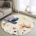 thumbnail image 1 of Blue Yellow Flowers Round Area Rug 3.3Ft Washable Circle Rugs for Dining Room Table, Spring Summer Garden Wildflowers Retro Non-Slip Carpet Floor Mats Indoor Outdoor Carpet Runner Home Decor, 1 of 8