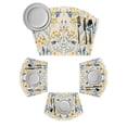 Blue Yellow Flowers Round Table Placemats Set of 2 Wedge Placemats ...