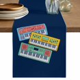 thumbnail image 1 of Blue Yellow Green Pianos Table Runner, Colorful Instrumentation Style Washable Cotton Linen Table Runners 120 Inches Long, Dresser Scarf Runner for Dining/Living Room/Kitchen/Square Tables 13''x120'', 1 of 9