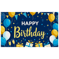 thumbnail image 1 of Blue Yellow Happy Birthday Banner with Balloons Party Supplies Decorations Backdrop Background for Birthday Party Celebration Photography Props Event Decor, 1 of 7