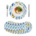 thumbnail image 1 of Blue Yellow Leaves Round 15 Inch Placemats Set of 8, Spring Botanical Leaf Farmhouse Watercolor HeatResistant Non Slip Place Mats for Dining Table, Wipeable Kitchen Table Mats for Housewarming, 1 of 9