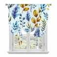 thumbnail image 1 of Blue Yellow Leaves Tie Up Curtains for Windows, Adjustable Balloon Window Shades, Spring Botanical Leaf Farmhouse Watercolor Kitchen Window Treatments Farmhouse Short Curtains with Rod Pocket 42"x45", 1 of 8