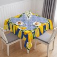 thumbnail image 1 of Blue Yellow Lemon Table Cloth Waterproof Tablecloths, Summer Country Fruits Italian Style Tablecloth Dining Table Cover for Kitchen Party Tabletop Outdoor, Square Tablecloth 60x60 Inch, 1 of 9