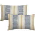 thumbnail image 1 of Blue Yellow Lumbar Pillow Covers 12x20 Set of 2 Gray Grey Dot Print Striped Decorative Throw Pillows Outdoor Boho Rustic PillowCase Farmhouse Linen Long Cushion Case Decor Home Sofa Couch Bed, 1 of 6