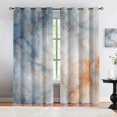 Blue Yellow Marble Blackout Curtains, Modern Abstract Stone Window ...