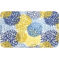 thumbnail image 1 of Blue Yellow and Navy Chrysanthemum Flowers Bath Mat Non-Slip Soft Microfiber Bathroom Rugs Washable Bathmat, Carpet Rug Entryway Daisy Floral Decor for Tub Shower Room Floor, 31.5x20 Mat, 1 of 6