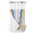 thumbnail image 1 of Blue Yellow Ombre No Hook Shower Curtain Waterproof,Bathroom Curtains with Snap in Liners and See Through Top Window,Modern Geometric Moire Abstract Art Hotel Style Bathtub Curtains Shower 36"Wx72"L, 1 of 8