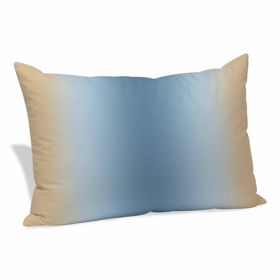 Blue Yellow Ombre Pillow Covers, Linen Long Throw Pillow Case, Farmhouse Modern Gradient Art Holiday Pillow Protector Decorative Cushion Cover for Living Room/Bedroom 20" x 26"