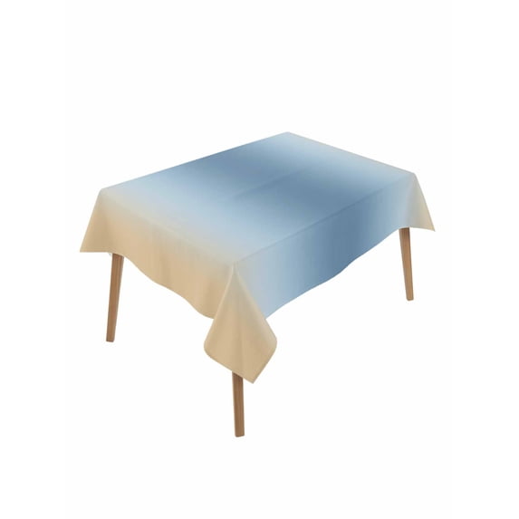 Blue Yellow Ombre Table Cloth, Waterproof Tablecloth for Rectangle Tables, Farmhouse Modern Gradient Art Reusable Washable Fabric Table Cover for Restaurant Kitchen Dining Tables 52"x70"