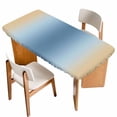 thumbnail image 1 of Blue Yellow Ombre Table Cloths for 6 Foot Rectangle Tables, Farmhouse Modern Gradient Art Patio Waterproof Elastic Fitted Tablecloths, Washable Rectangular Table Cover for Camping, 1 of 8