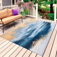 thumbnail image 1 of Blue Yellow Outdoor Rug for Patio/Deck/Porch, Non-Slip Large Area Rug 4 x 6 Ft, Modern Abstract Oil Painting Ombre Indoor Outdoor Rugs Washable Area Rugs, Reversible Camping Rug Carpet Runner, 1 of 8