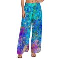 thumbnail image 1 of Blue Yellow Paint Splatter Straight Pants Colorful Print Sexy Wide Pants Woman Big Size Streetwear Print Trousers, 1 of 2