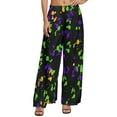 thumbnail image 1 of Blue Yellow Paint Splatter Straight Pants Colorful Print Sexy Wide Pants Woman Big Size Streetwear Print Trousers, 1 of 2