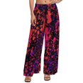 thumbnail image 1 of Blue Yellow Paint Splatter Straight Pants Colorful Print Sexy Wide Pants Woman Big Size Streetwear Print Trousers, 1 of 2