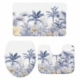 thumbnail image 1 of Blue Yellow Palm Tree Bath Mat 3 Piece Bathroom Rug Set, Summer Botanical Tropical Non Slip Bath Rug Contour Mat and Toilet Lid Cover, Absorbent Shower Mats Soft Bath Rugs and Mats Sets, 1 of 8