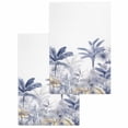 thumbnail image 1 of Blue Yellow Palm Tree Kitchen Dish Towels for Drying Dishes Set of 2, Summer Botanical Tropical Waffle Weave Microfiber Hand Tea Bathroom Towels Quick Dry & Absorbent Towel 15.7x23.6, 1 of 7