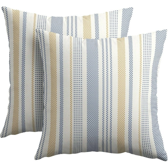 Blue Yellow Pillow Covers 20x20 Set of 2 Geometric Striped Print Partten Decorative Outdoor Boho Pillowcases with Zipper Rustic Decoration Farmhouse Sofa Couch Throw Cushion Cover Bed Decor