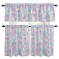 thumbnail image 1 of Blue Yellow Pink Kitchen Curtains Sets for Windows 36 Inch Length, Modern Abstract Art Watercolor Rod Pocket Window Treatments Tier Curtains and Valances Set for Bedroom/Bathroom, 1 of 8