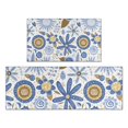 thumbnail image 1 of Blue and Yellow Pioneer Flower Kitchen Rugs Sets Of 2,Anti Fatigue Kitchen Mat Rugs Non Slip Washable,Decorative Kitchen Floor Mats for Kitchen,Sink,Laundry,17"x30"+17"x47", 1 of 7