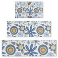 thumbnail image 1 of Blue and Yellow Pioneer Flower Kitchen Rugs Sets Of 3,Kitchen Runner Rugs Non Skid Washable,Decorative Kitchen Floor Mats for Kitchen,Sink,Laundry,17"x30"+ 17"x47" + 17"x59", 1 of 6